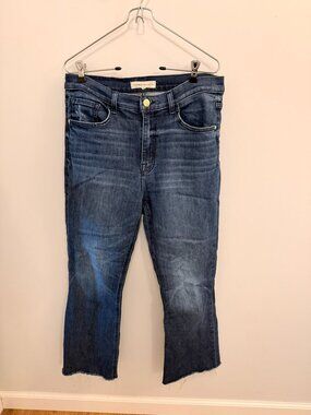 Current Elliott Cropped Raw Hem Straight Jeans Size 30